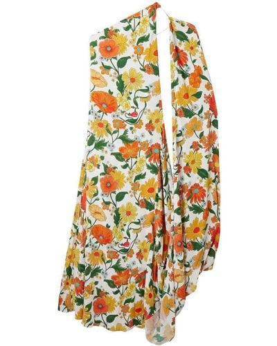 Stella McCartney Floral Print One-shoulder Long Dress - White
