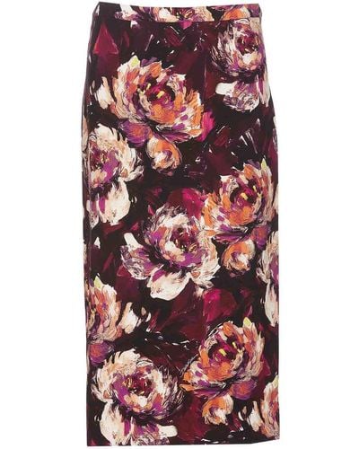 Dolce & Gabbana Peony Print Skirt - Red