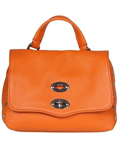 Zanellato Postina Daily Bag In Textured Leather - Orange