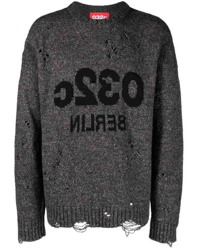 032c Logo Wool Blend Sweater - Black