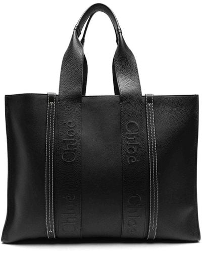 Chloé Woody Large Tote Bag - Black