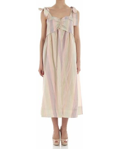 See By Chloé Multicolour Striped Dress - Natural