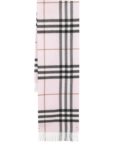 Burberry Check-pattern Cashmere Scarf - White