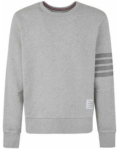 Thom Browne Crew Neck Sweatshirt Classic Loopback - Grey