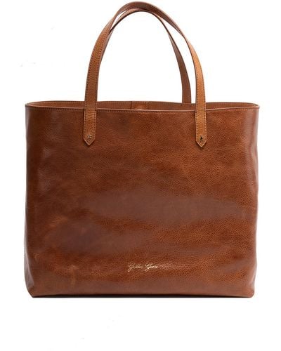 Golden Goose Textured Leather Bag With Logo - Brown