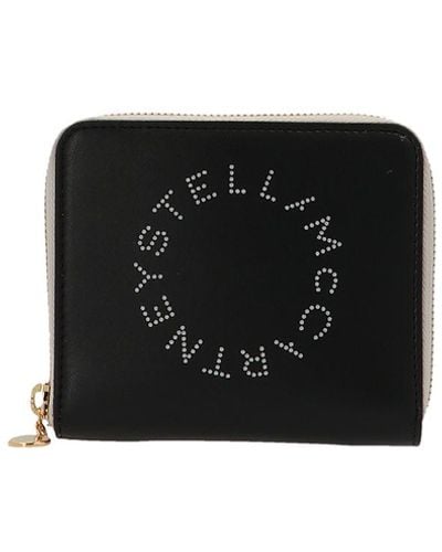 Stella McCartney Rhinestone Logo Wallet - Black