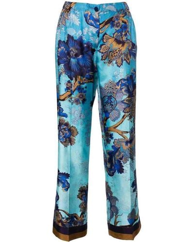 F.R.S For Restless Sleepers Printed Silk Trousers - Blue