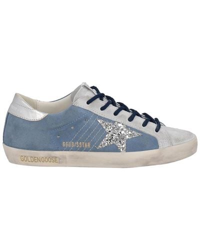 Golden Goose Super Star Trainers In Suede - Blue