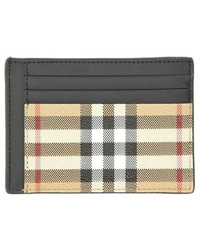 Burberry Card Case With Vintage Check Money Clip - Metallic