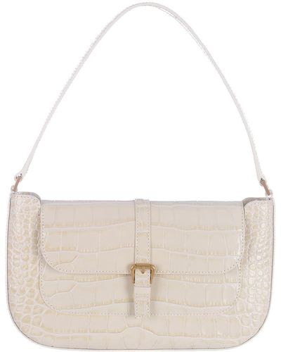 BY FAR Shoulder Bag In Crocodile Leather - White