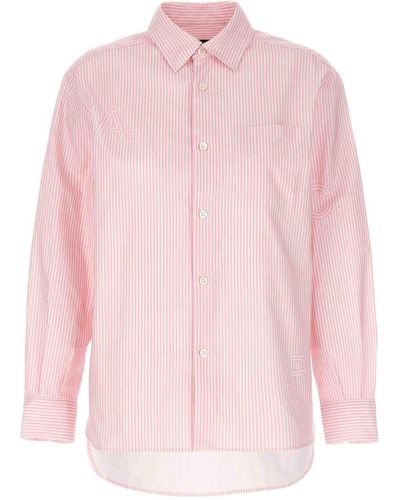A.P.C. Sela Shirt Striped Pattern Logo - Pink