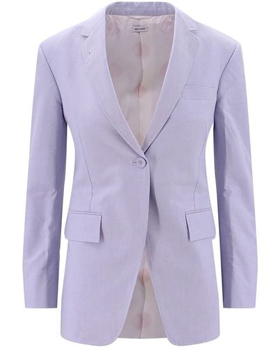 Thom Browne Oxforf Fabric Blazer With Silk Lining - Purple