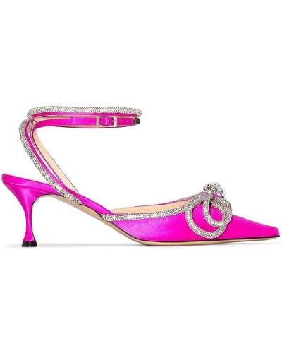 Mach & Mach Double Bow Court Shoes - Pink