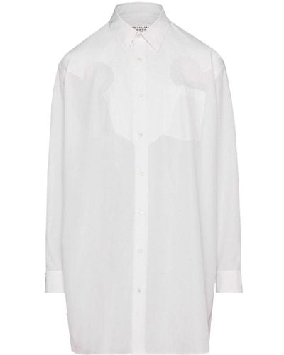 Maison Margiela Cotton-poplin Mini Shirtdress - White