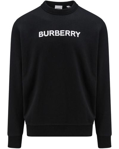 Burberry Cotton Sweatshirt With Frontal Logo - Black