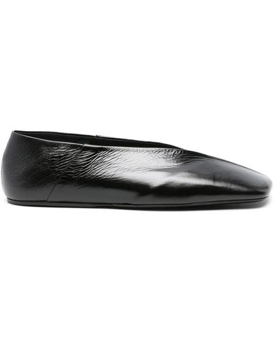 Jil Sander Leather Ballet Flats - Black