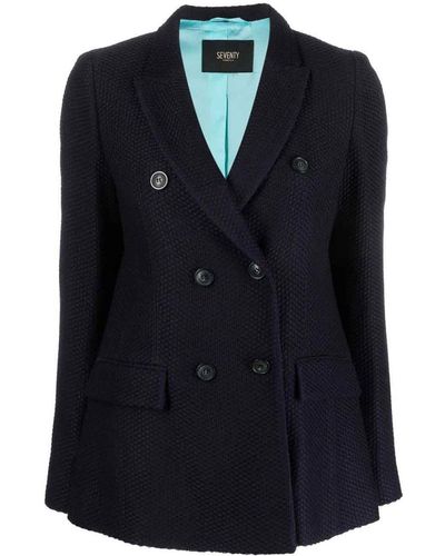 Seventy Textured Blazer - Blue