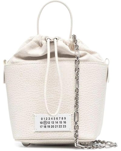 Maison Margiela 5ac Bucket Bag With Culisse Closure - White