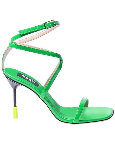 MSGM Iconic Heel Sandal - Green