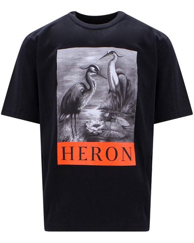 Heron Preston Organic Cotton T-shirt With Front Print - Black