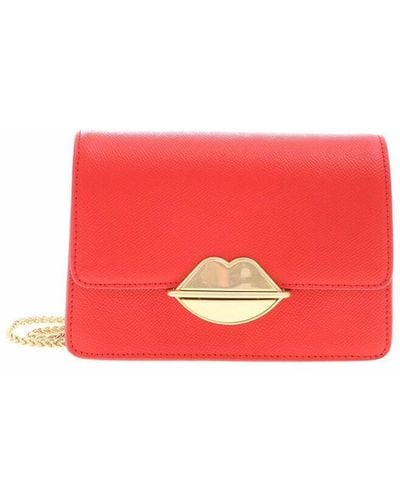 Lulu Guinness Polly Bag In Hamme Leather - Red