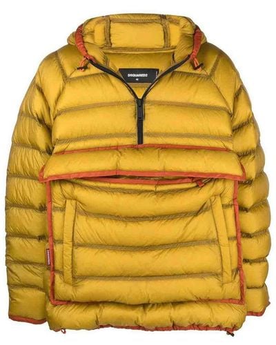 DSquared² Contrasting-trim Padded Coat - Yellow
