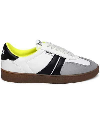 MSGM Two-tone Suede Trainers - White