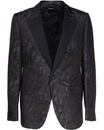 Zegna Linen And Silk Elegant Jacket - Black