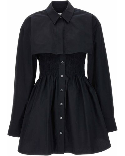T By Alexander Wang Smocked Mini Dress - Black