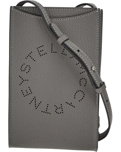 Stella McCartney Openwork Logo Phone Pouch - Grey