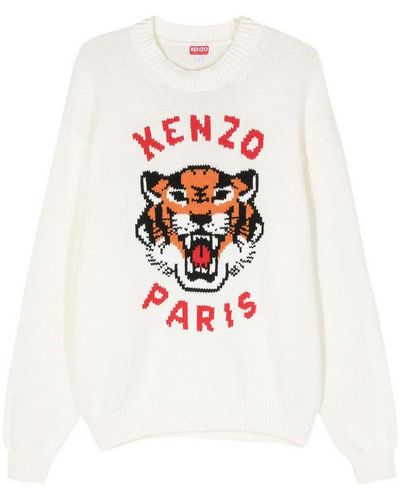 KENZO Lucky Tiger Cotton Jumper - White