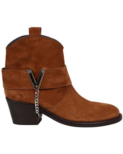 Via Roma 15 Cowboy Ankle Boots - Brown