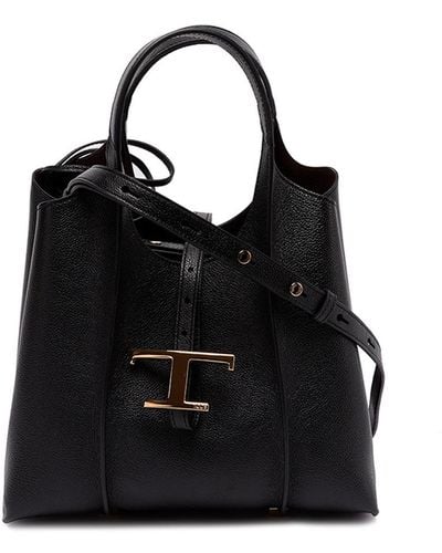 Tod's `t Timeless` Mini Shopping Bag - Black