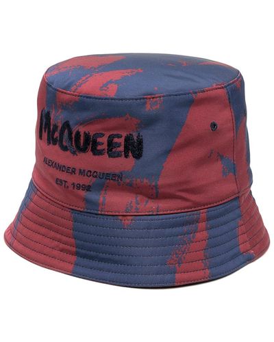 Alexander McQueen Graffiti Hat - Red