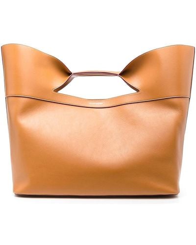 Alexander McQueen The Bow Leather Tote Bag - Brown