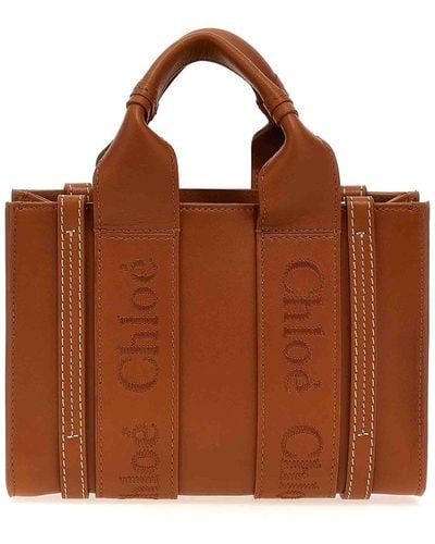 Chloé Woody Mini Handbag - Brown