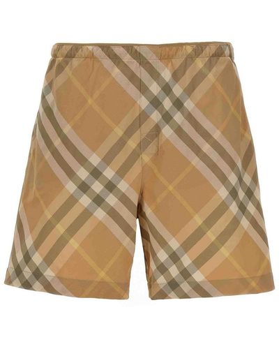 Burberry Check Swimming Trunks - Natural