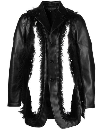 Comme Des Garcons Hommes Plus Cut-out Detail Single-breasted Jacket - Black
