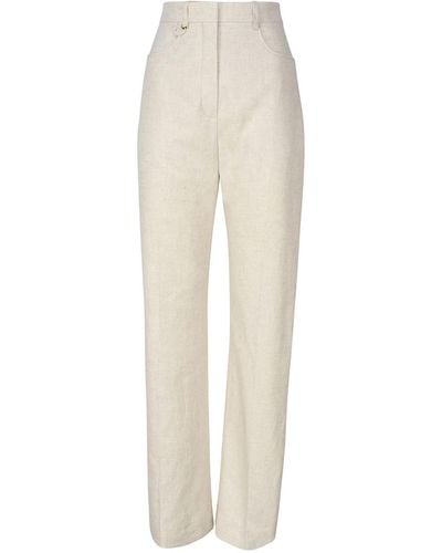 Jacquemus Le Pantalon Sauge Flared Trousers - White