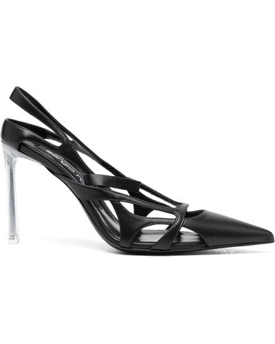 Sergio Rossi Cut-out Pointed Toe Pumps - Black