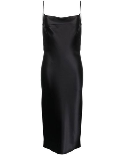 ARMARIUM Midi Silk Slip Dress - Black