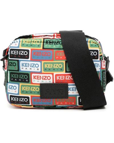 KENZO All Over Logo Crossbody Bag - Green