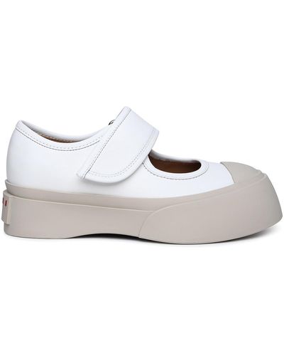 Marni Mary Jane Nappa Leather Sneakers - White