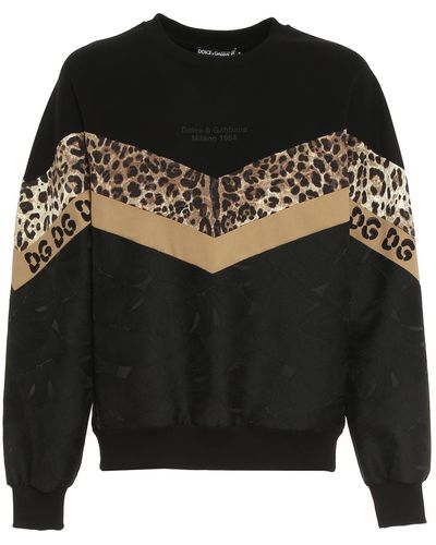 Dolce & Gabbana Brocade Jersey Sweatshirt - Black