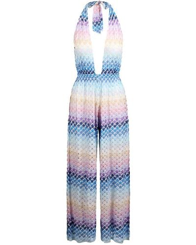 Missoni One-piece Jumpsuit With V-neck - White