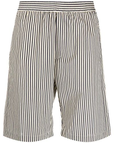 Barena Striped Cotton Shorts - Grey