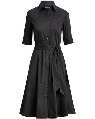 Lauren by Ralph Lauren Finnbarr Short Sleeve Casual Dress - Black