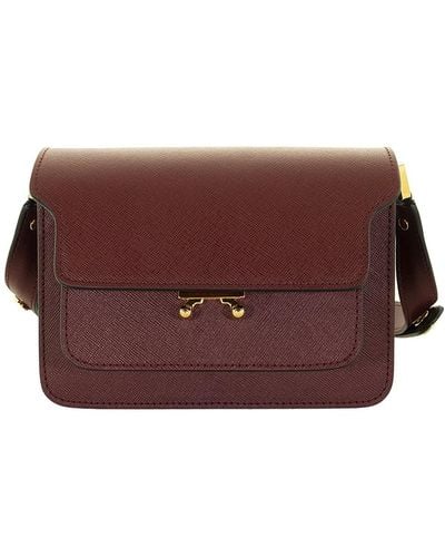 Marni Saffiano Leather Trunk Mini Bag - Purple