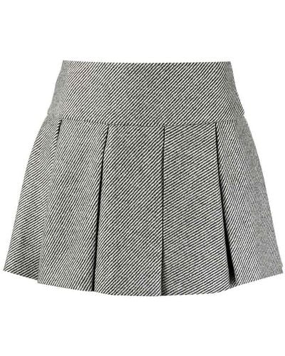 Paltò Patou Pleated Wool Miniskirt - Grey