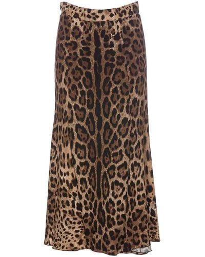 Dolce & Gabbana Leo Maxi Skirt - Brown